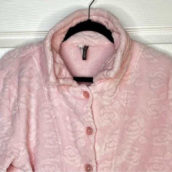 Jaclyn Intimates Plush Pink Bed Jacket Large - Picture 2 of 6